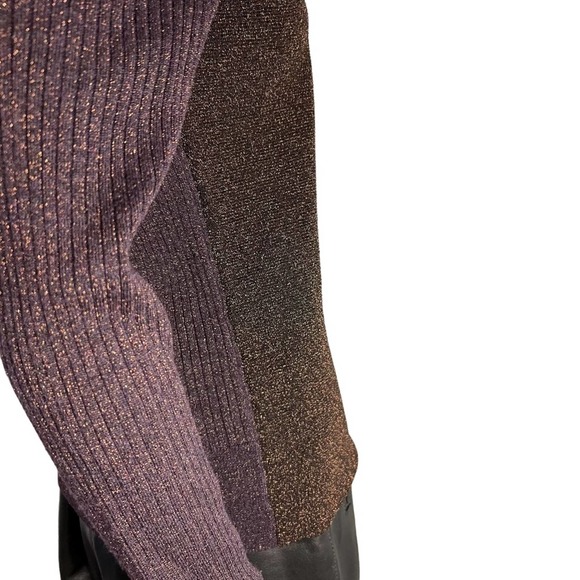 TORY BURCH Lindley Shimmer Sparkle Wool Blend Turtleneck Sweater M - Picture 6 of 11
